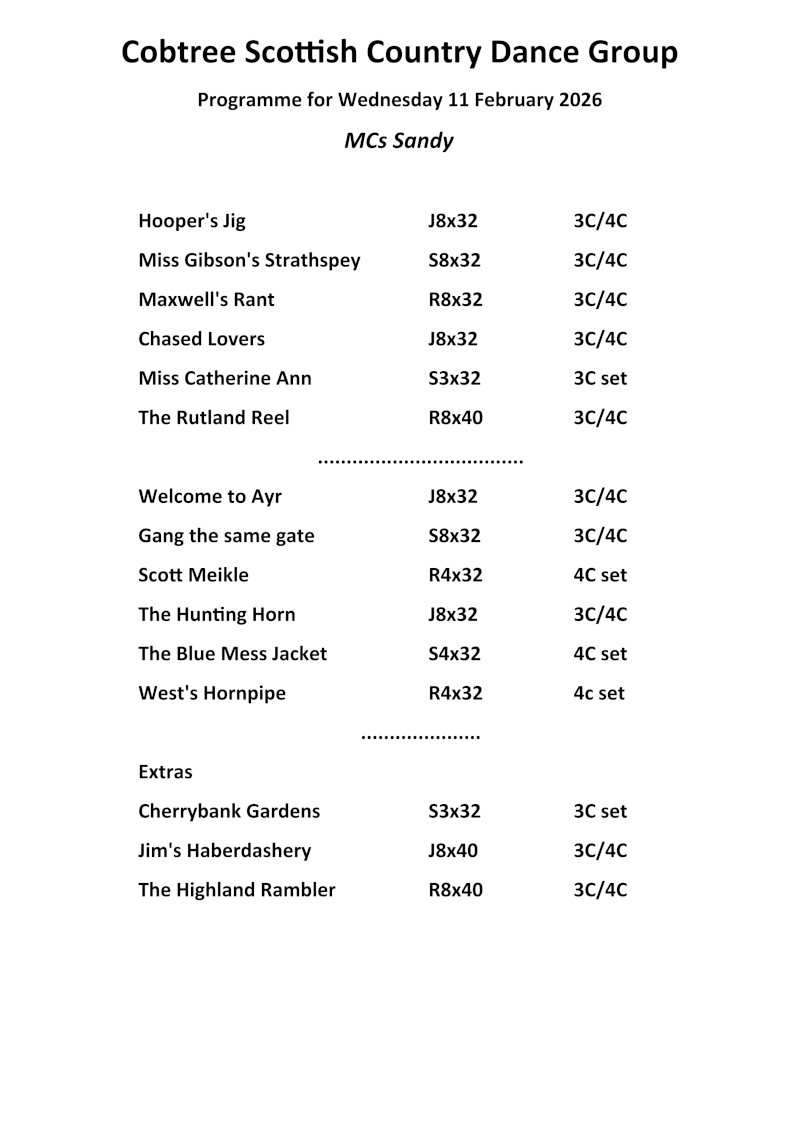 Programme 11th February 2026