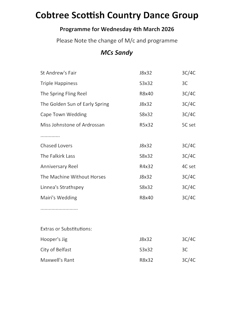 Programme 4th March 2026
