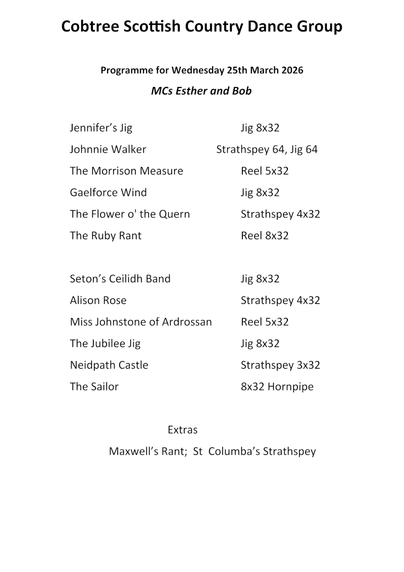 Programme 25th March 2026