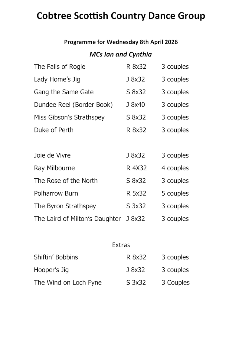 Programme 8st April 2026