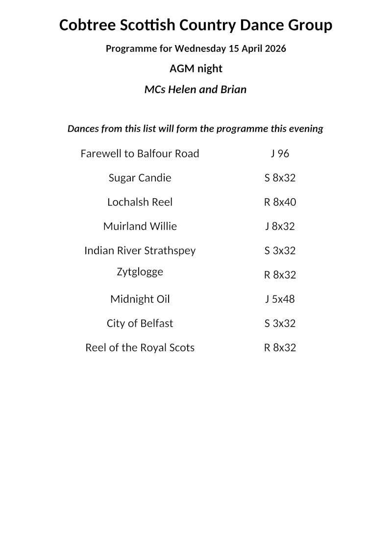 Programme 15th April 2026