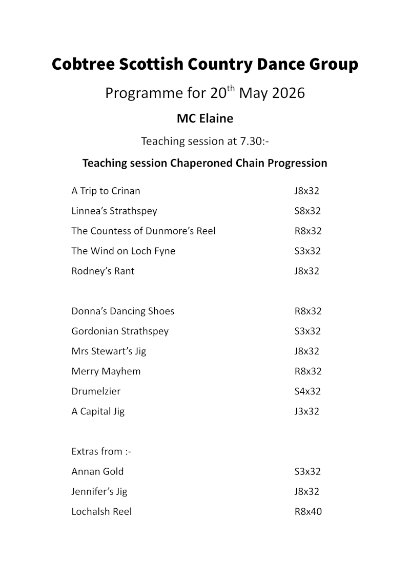 Programme 20th May 2026