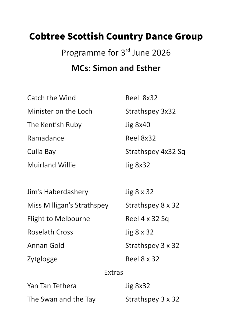 Programme 3rd June 2026