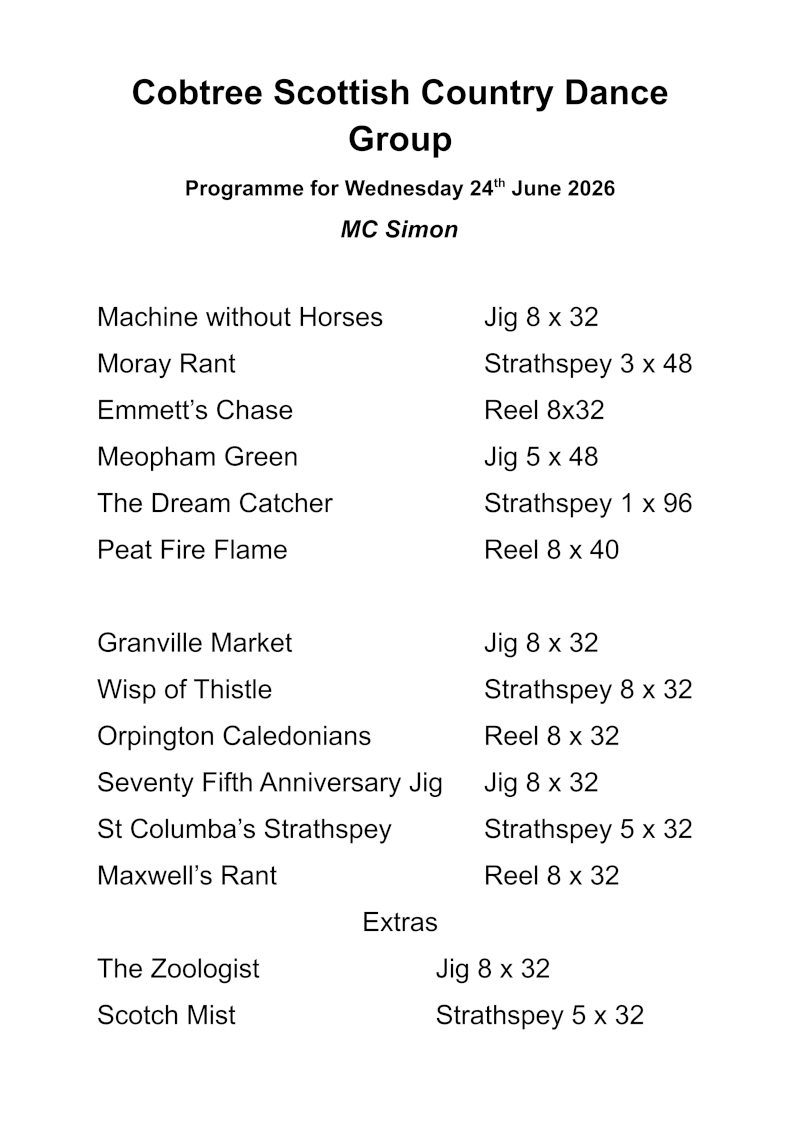 Programme 24th June 2026