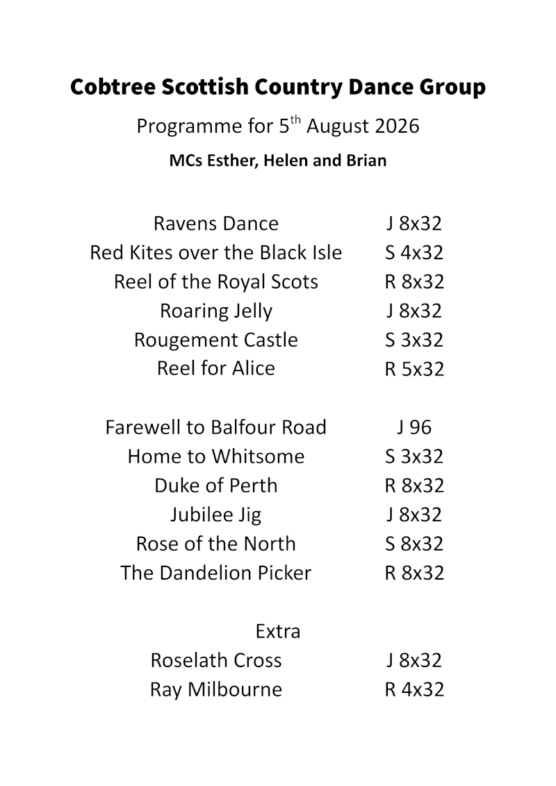 Programme 8th August 2026