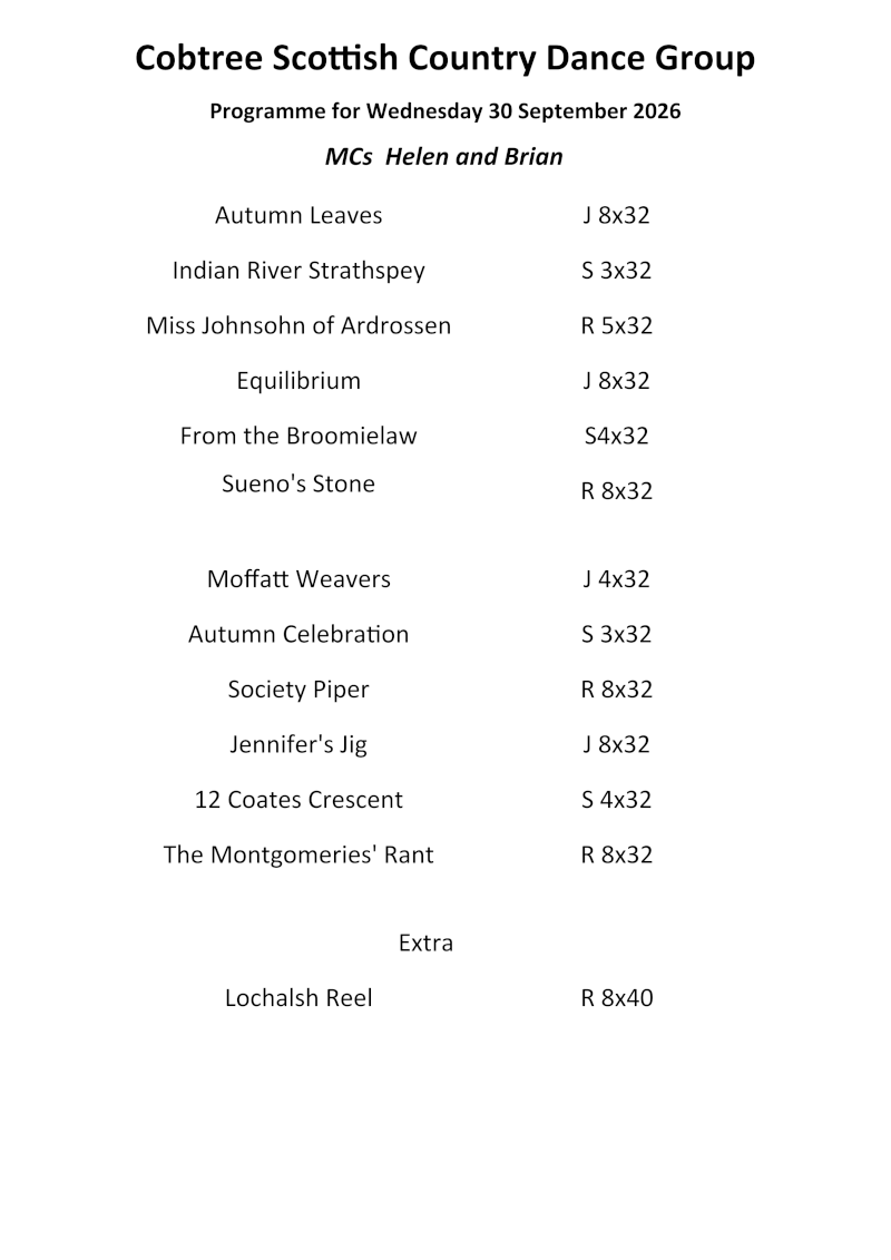 Programme 20th September 2026