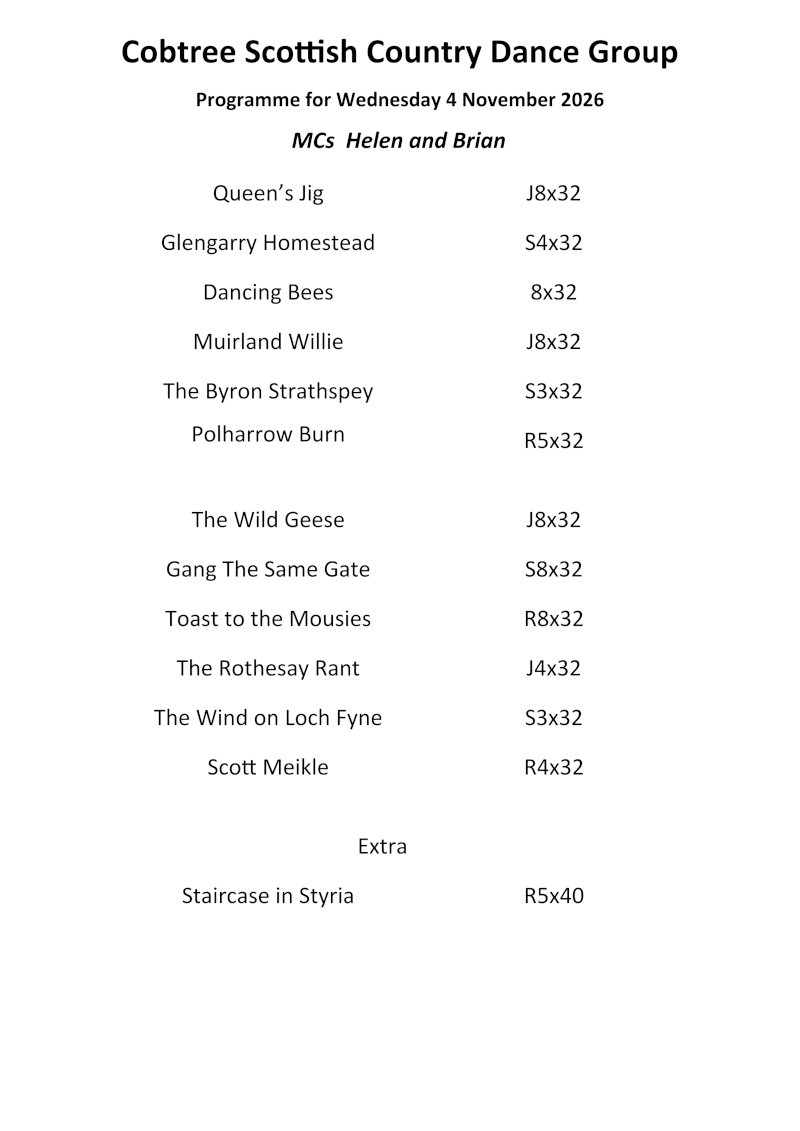 Programme 4th November 2026
